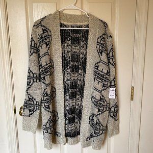 NWT Charlotte Russe Cardigan Sweater, Size M, Color: Cream and Black